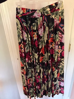 New Mix Women's Floral Black Maxi Skirt - Tropical Print thumbnail 2