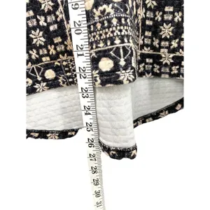 H&M Black‎ Snowflake Quilted High Low Sweater Medium Winter Fall Christmas Top thumbnail 5