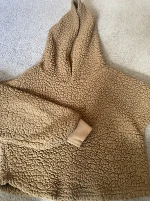 Fluffy Cropped Sweatshirt Brown Size M thumbnail 1