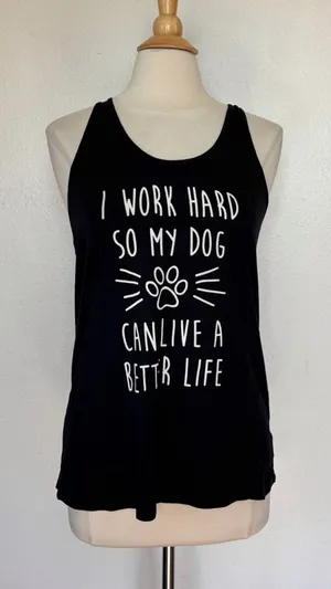 Bear Dance Black Dog Lover Racerback Tank Top thumbnail 1