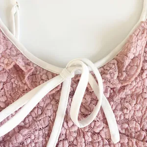 Edikted Womens Pink Girly Contrast Sheer Lace Coquette‎ Ruffle Cami Top Size XS thumbnail 3