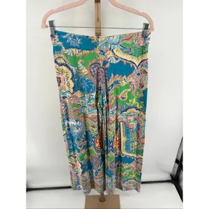 Lauren Ralph Lauren Paisley Wide Leg Pull On Pants Viscose Boho Small thumbnail 6