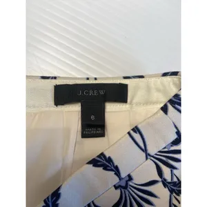 J Crew Skirt Size 6 Blue Floral Pencil Cotton‎ Zip Up Office Preppy Party Casual thumbnail 5