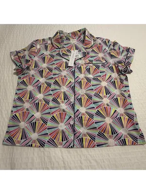 BedHead PJS Trina Turk Pajamas Fanfare Print Cotton Poplin Shorts Set NWT Sz XL thumbnail 8