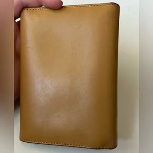 Vintage Coach Leather Tri Fold Card Holder Wallet Tan Camel 5.5”x4” thumbnail 12