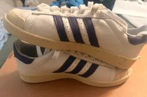 Adidas Jabar Lows White w/Purple Stripes thumbnail 1