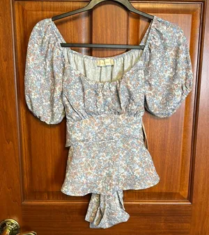 Altar’d State blue/brown top size S BNWT thumbnail 1