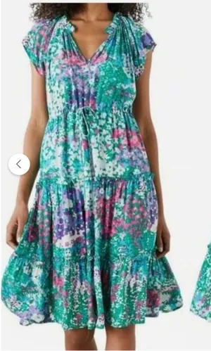 Rails juni Dress in Gardenia Floral Tiered Midi Skirt Size Small thumbnail 1