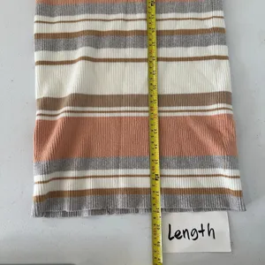 Striped Ribbed Knit Midi Dress‎ Spaghetti Strap V Neck Bodycon Womens Small thumbnail 9