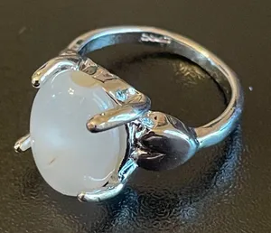 Opal stone silver plated woman ring size 5.75 thumbnail 3