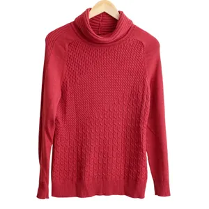 Smartwool Dacono Ski Sweater Cable Knit Turtleneck Women‎ Size S Red Merino Wool thumbnail 3
