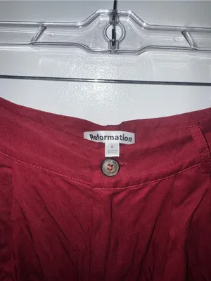 Reformation Wide Leg Pants Maroon Size 6 NWT thumbnail 6