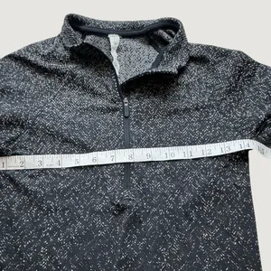 Lululemon Rest Less 1/4 Zip Pullover Black White Herringbone Size 4 Thumbholes thumbnail 4