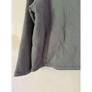 NWT Lands End Quilted Pullover Snap Sweatshirt Women’s Size Medium Light Blue thumbnail 4