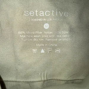 Set‎ Active Ribbed Leggings Women Medium Cream Excellent High Waisted Activewear thumbnail 4
