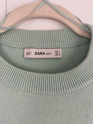 ZARA Mint Green Crop Sweater thumbnail 2