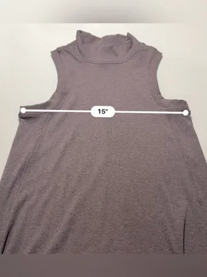 Lululemon‎ Gone for the Week Dress Mock Neck Ribbed Sleeveless Swing MidiTaupe S thumbnail 10