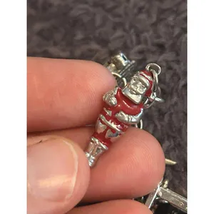S53 bracelet Kookoo golf Santa and more 925 sterling silver heavy 7.25 inch long thumbnail 12