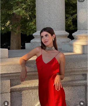 Zara nwt red maxi dress fitted bodycon satin effect party evening holiday gown thumbnail 4