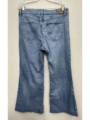 American Eagle High Rise Flare womens sz 10 medium wash denim jeans 33x29 thumbnail 3