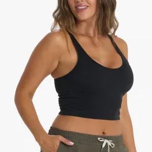 Vuori Elevate Crop Tank Black Heather Double Strap Racerback VW1005 Womens XS thumbnail 1