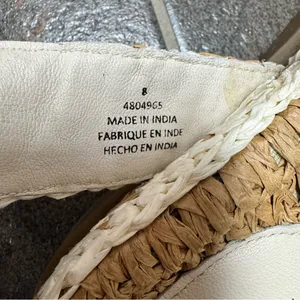 Free People FP Roma Raffia Slip On Ankle Strap Platform Sandals Tan White 8 thumbnail 8
