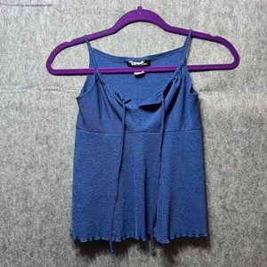 Vintage‎ Y2K Papaya Babydoll Top Cami Spaghetti Straps Blue Medium thumbnail 7