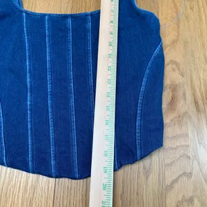 Express Body Contour‎ Denim Corset Top Medium Wash Blue Square Neck Tank Medium thumbnail 4