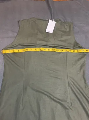 MNG Mango Sleeveless Button-Front Mini Dress Olive Green Size XL thumbnail 8