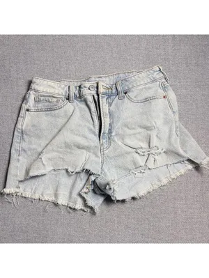 Old Navy Light Wash Distressed Cutoff Denim Shorts Size 8 thumbnail 2