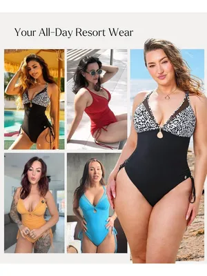 Popilush Tummy Control Swimsuit RED One Piece Shapewear Bathing Suit X-LARGE thumbnail 2