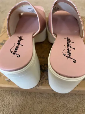 Free People Zoe Blush Pink Platform Mule Heels thumbnail 5