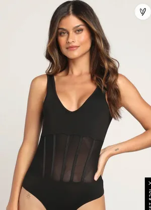 Lulus Black Mesh Bodysuit thumbnail 1