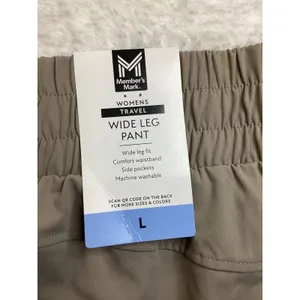 Member's Mark Womens Travel Wide Leg Pants Taupe Brown‎ Stretch Size L NWT thumbnail 3
