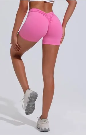 Allure Pink Scrunch-Back High-Waist Bike Shorts 1103 thumbnail 1