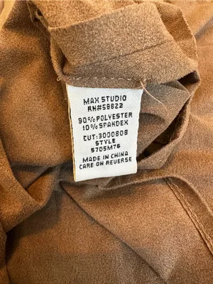 Max Studio Brown Faux Suede Halter Top Key Hole Front Boho Western Festival thumbnail 6