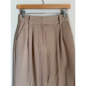 Favorite Daughter The Favorite Pant Pleated Wide Leg High Waist Beige Trouser 2 thumbnail 4