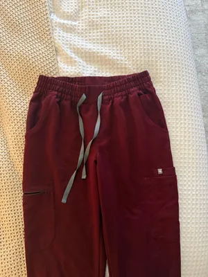 FIGS Dowa Maroon Medium Petite Scrub Pants  thumbnail 3