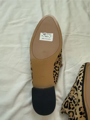 Halogen Leopard Print Calf Hair Mule Loafers Size 10 thumbnail 3