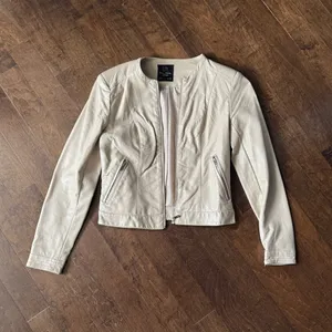 Lefties fitted tan leather jacket from Barcelona size small thumbnail 3
