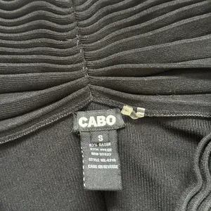 Vintage Cabo S Off the Shoulder Black Stretch Knit Sweater Long Sleeve Beaded thumbnail 4