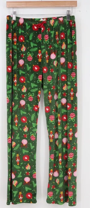 Unbranded Pajama Pants Women L Nutcracker Holiday Christmas Green Excellent thumbnail 1