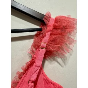 LoveShackFancy Zorina Pink Passion Tulle Ruffle Mini Dress Size 4 thumbnail 8