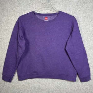 Hanes Womens Sweatshirt Comfort Blend‎ Purple Large Long Sleeve Cotton Blend thumbnail 1
