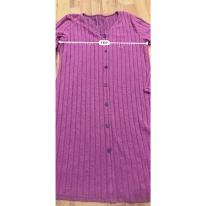 Women Sweater Knitted Long Sleeve Buttons Dress Sz L New thumbnail 4