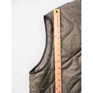 ASOS DESIGN Womens Quilted Vest Olive Green Onion Stitch Button Front Pockets XL thumbnail 8