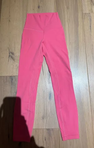 Lululemon Double Align Leggings Lined High-Rise Pink  thumbnail 1