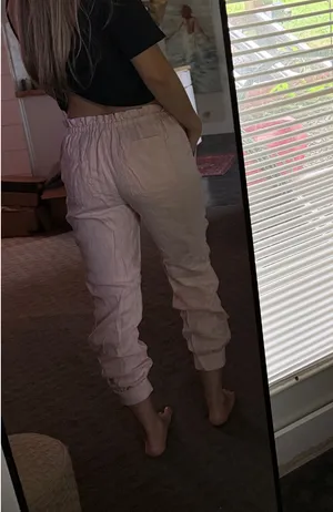 Guess Light Pink Drawstring Jogger Pants thumbnail 2