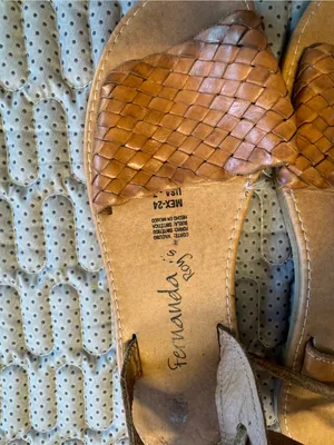 Women's Tan Woven Leather Lace-Up Sandals thumbnail 4