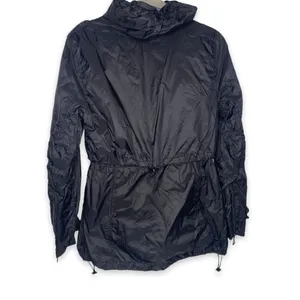 Hawk & Co Black Hooded Rain Coat Jacket Medium Style L3H06055H thumbnail 4